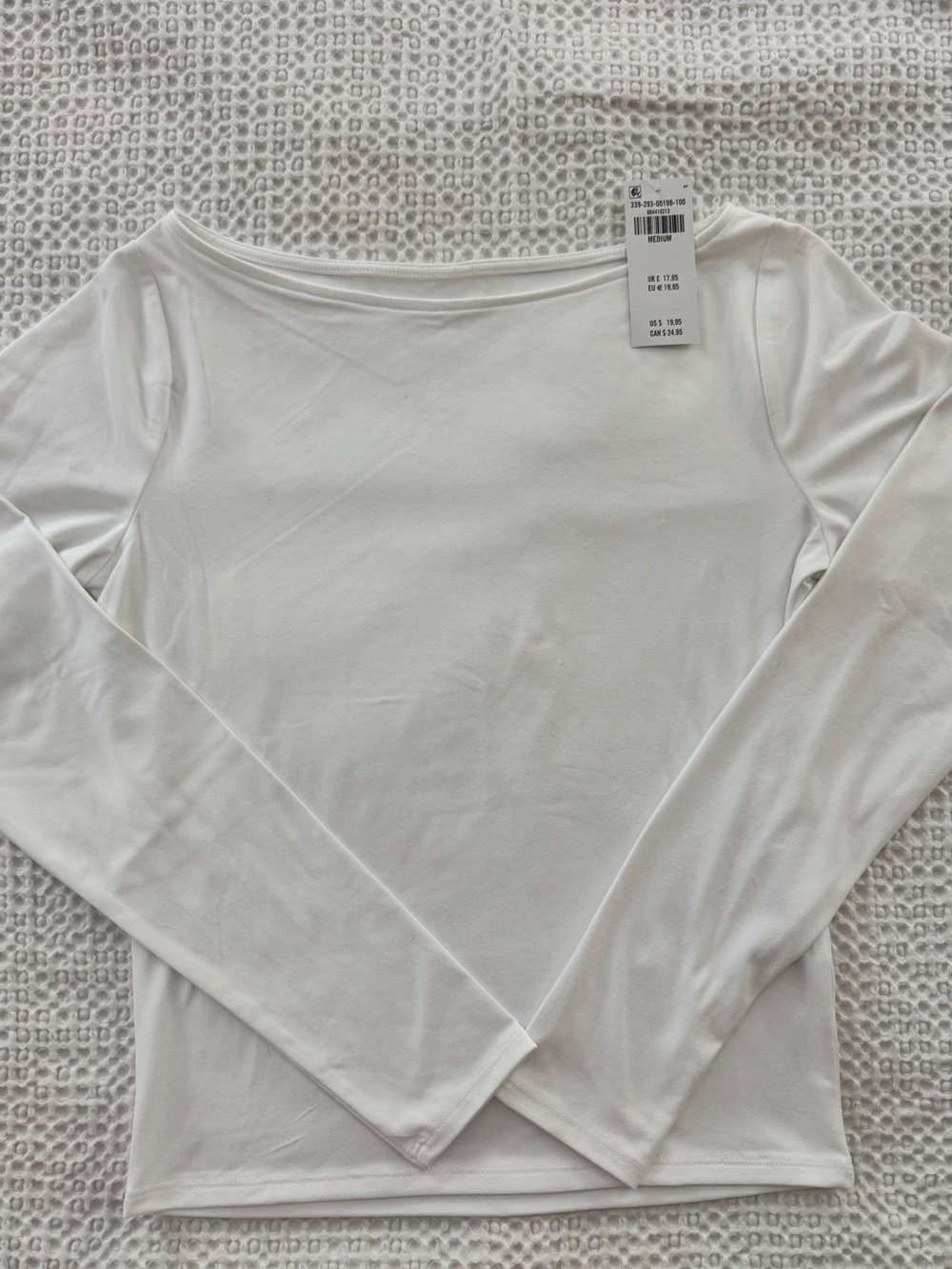 Hollister Women's Long Sleeve Boatneck Top - White